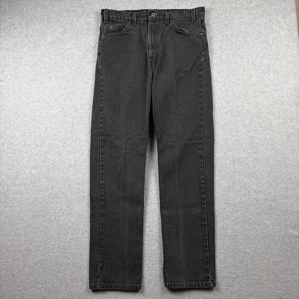 Vintage Levi's Jeans Mens 34x32 (Fits 32x32) Black 505 Orange Tab 90s USA Faded